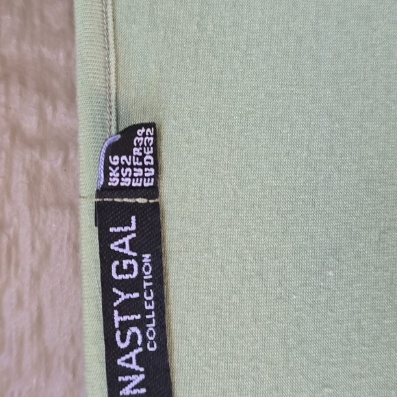 Nasty Girl Sage Green Square Neck high leg Stretch Bodysuit 2XS - Picture 3 of 6